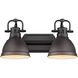 Duncan 2 Light 17 inch Matte Black Bath Vanity Wall Light in Rubbed Bronze